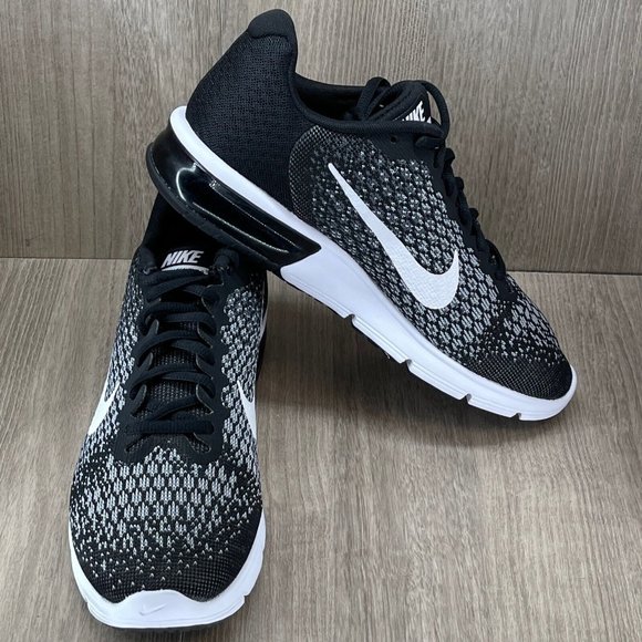 Nike Sneakers Womens Sz 9.5 Air Max Sequent 2 Athletic Running Shoes Black White - Picture 6 of 11